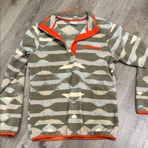 Columbia Patterned Sweatshirt - Olive, Gray, and Orange